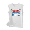 thumbnail image 6 of Usmixi Womens Shirts Sleeveless Round Neck Baseball Letter Print Tank Tops Fashion Graphics Loose Fit Ladies Racerback Tank Tops Light Blue XL, 6 of 6