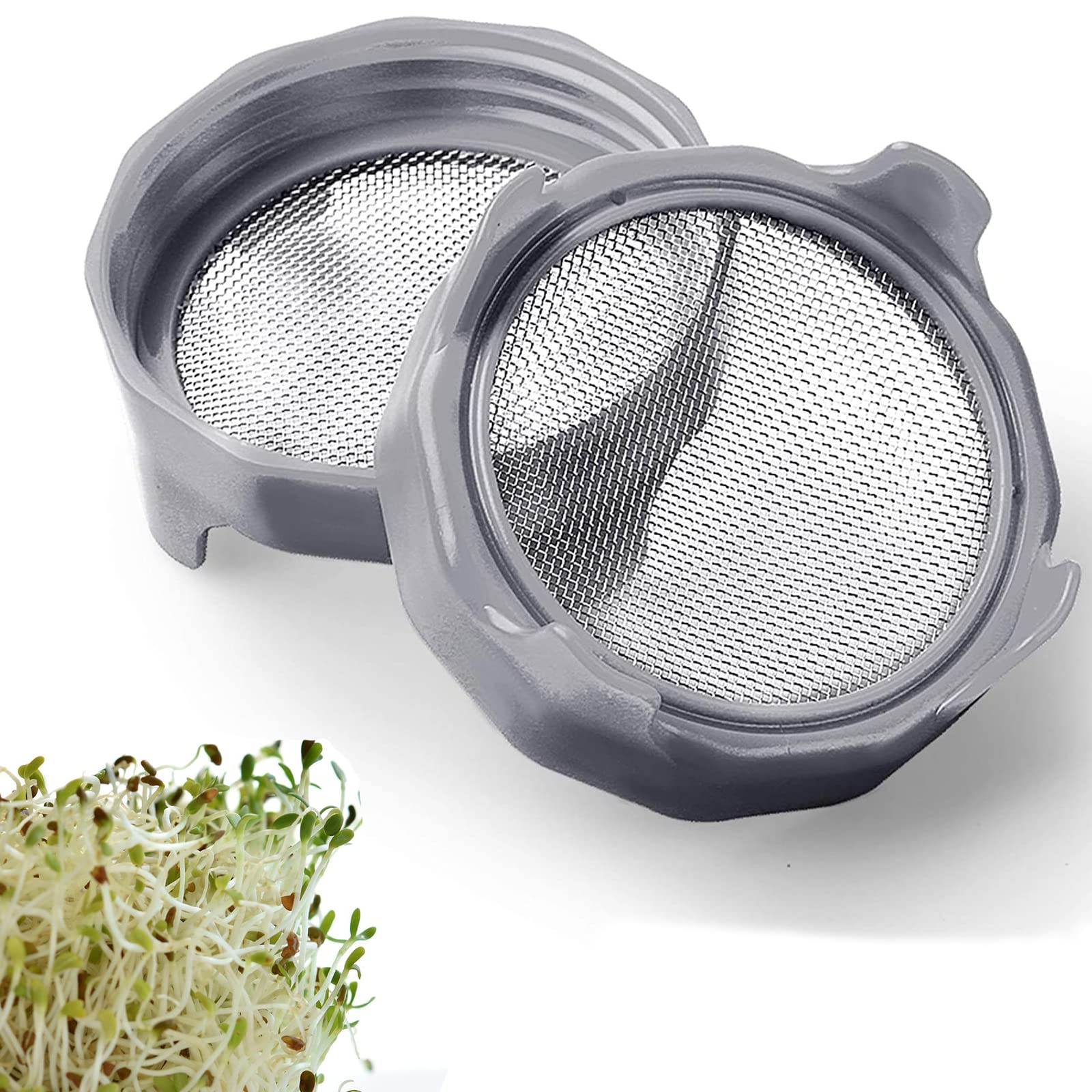 Sprouting Kit Sprout Jars Lids, 2 Set Wide Mouth Mason Jars Lids