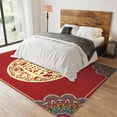 thumbnail image 4 of Chinese Red Rug, Chinese Style Traditional Lucky Fortune Gold Chinese Characters Art Pattern Printed Rugs For Living Room, With Non-Slip Backing Short Pile Washable Rugs For Dining Room, 4 of 7