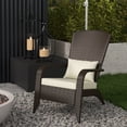 thumbnail image 2 of Outsunny Rattan Adirondack Chair Wicker Fire Pit Chair w/ Cushion Khaki, 2 of 10