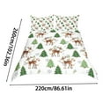 thumbnail image 2 of Christmas Sheet Set Queen Size 3 Pieces Reindeer Green Christmas Tree Fitted Sheet Deep Pocket Soft Microfiber Bed Sheets and Pillowcase for Winter, 2 of 5