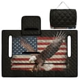 thumbnail image 4 of COEQINE Golf Cart Seat Blanket Towel, Folds Compact for Carrying, 51.2x30.3 Inch Fit for EZGO/Yamaha/Club Car, 4 Compartment Storage, Quilted Comfort Layer, American Flag Eagle, 4 of 8