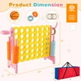 thumbnail image 3 of Costway Jumbo 4-to-Score 4 in A Row Giant Game Set with Stickers for Kids Adults with Storage Carry Bag Pink, 3 of 9