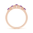 thumbnail image 2 of ANGARA Natural 0.7 Ct. Amethyst with Diamond Non Eternity Wedding Ring in 14K Rose Gold for Women (Ring Size: 8), 2 of 8