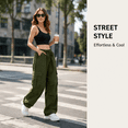 thumbnail image 6 of HappyYEE Cargo Pants for Women Oversized Wide Leg Dance Bottoms Loose Fits Lightweight Fashion Sports Trousers Streetwear XL, 6 of 7