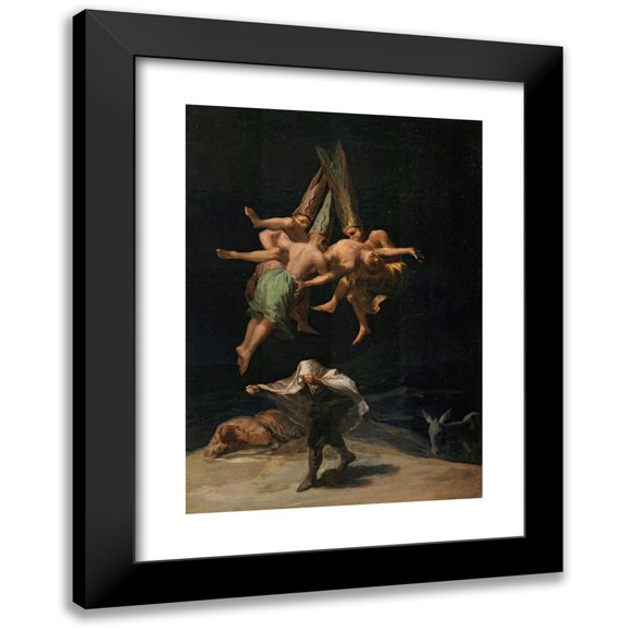 Francisco de Goya 11x14 Black Modern Framed Museum Art Print Titled - Witches’ Flight (1798)