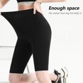 thumbnail image 4 of green Leggings suaves de cinco puntos para mujeres embarazadas, cintura alta, pantalones de equitación, 4 of 4