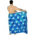 thumbnail image 4 of LA LEELA Men's Swim Trunk Beachwear Sarong Pareo Wrap One Size Allover Turtle, Blue Summer Vacation Party, 4 of 5