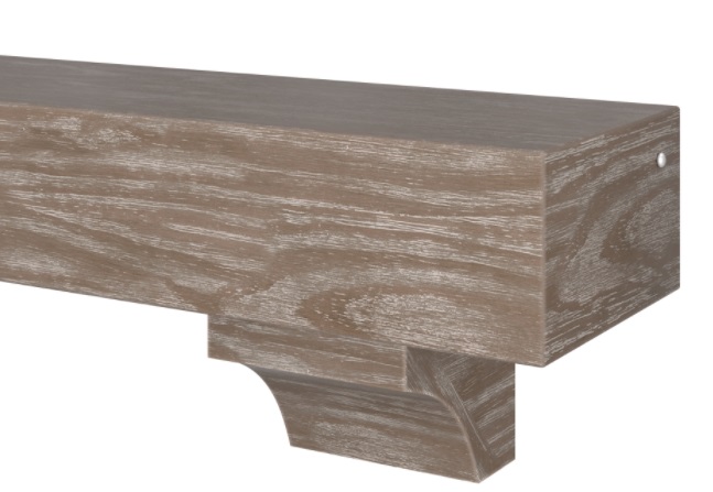 Pearl Mantels Shenandoah Hand Distressed and Hand Finished Premium Pine Wood Mantel Shelf, Chalk Wash Finish, 72"L & 9"D, Versatile Hanging Choices, with or without Corbels (Included)