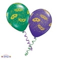 thumbnail image 5 of PMU Mardi Gras Balloons 11 Inch Assorted Green and Purple Latex with All-Over Print Gold Masks and Confetti Pkg/12, 5 of 7