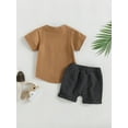 thumbnail image 4 of Arvbitana Baby Boys Shorts Set Short Sleeve Pocket T-shirt + Elastic Waist Shorts Summer Casual Tracksuits Outfit 2Pcs 0-3T, 4 of 9