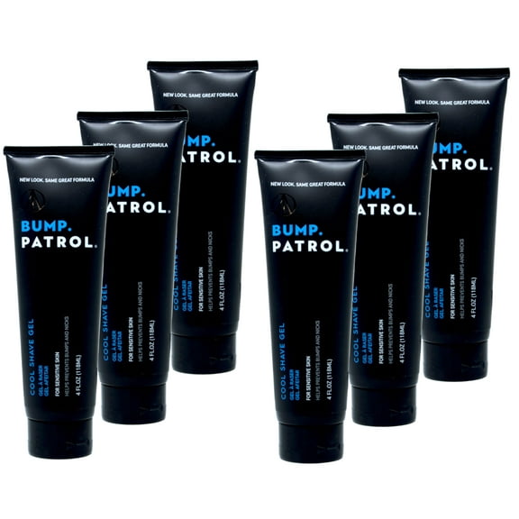 Bump Patrol Cool Shave Gel with Menthol for Sensitive Skin (4 oz) - 6 Pack