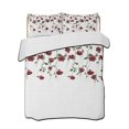 thumbnail image 2 of Red Roses Queen Size Down Alternative Comforter, Lightweight Comforter Quilt Bedding Set with Pillow Shams Spring Floral Summer Botanical Weeping All Seasons Bed Comforter Duvet Insert 90"x96", 2 of 7