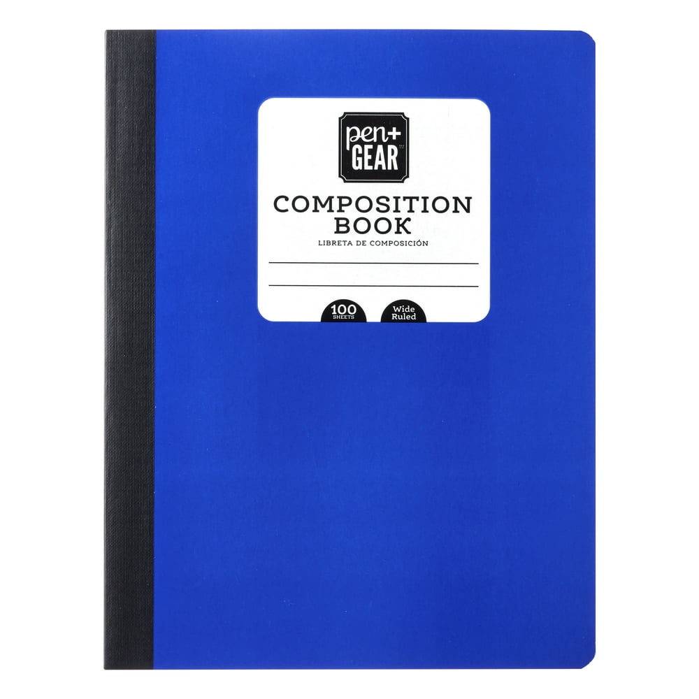 Pen + Gear Composition Book, Wide Ruled, 100 Sheets, Blue