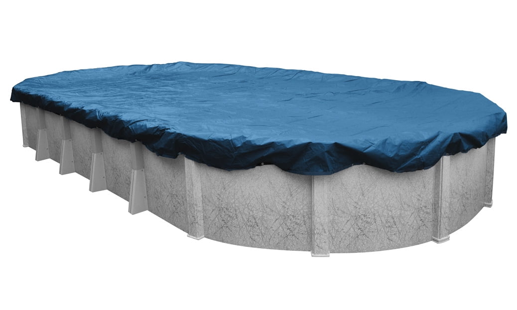 Pool Mate 8 Year Classic Sky Blue Oval Winter Pool Cover, 12 x 24 ft. Pool