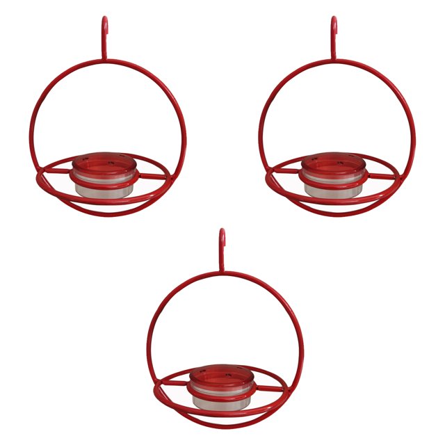 jesticaly 3pcs Hummingbird Diet Feeding Device Circular Platform For Hummingbirds To Rest red
