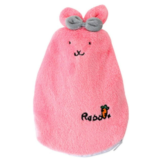 SHOWERORO Heat Retention Hot Water Bag Rosy Plush Hand Warming 1Set