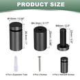 thumbnail image 2 of 4 Pcs 0.6" x 0.8" Tornillos de soporte de aleación de aluminio Kit de hardware de montaje de letreros de pared con 4 tornillos para colgar letreros de acrílico y vidrio, negro, 2 of 6