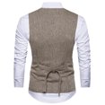 thumbnail image 3 of Lyinloo Men Woolen Double-Breasted Vest Suit Retro Business Waistcoat, 3 of 4