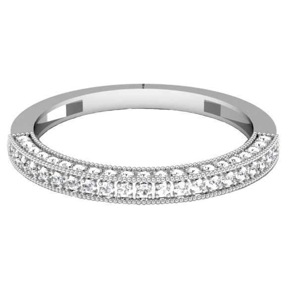 Dazzlingrock Collection 0.40 Carat (ctw) 14k Round Diamond Ladies Anniversary Wedding Band Enhancer Guard Ring, White Gold, Size 9