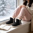thumbnail image 5 of Xfvqtps Knit Slipper Boots for Womens up to Ankle Plush Lined Fuzzy Solid Color Slip on Soft Sole Memory Foam Non Slip Insulated Warm Winter Snow Boots Black, 5 of 9