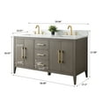 thumbnail image 6 of Vanity Art 60” Double Sink Bathroom Vanity Cabinet with Engineered Marble Countertop, 6 of 8