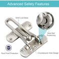 thumbnail image 4 of Door Lock Latch for Home Security, Front Door Locks for Kids, Home Reinforcement Lock for Swing-in Doors, Thicken Solid Aluminium Alloy, Sand Silver, 1PC, 4 of 7