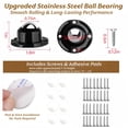 thumbnail image 6 of ChrumpTon 8 Pack Self-Adhesive Caster Wheels, 1" Mini Swivel Rollers, 360° Rotating Furniture Movers for Small Appliances, Storage Bins, Trash Cans & More (Black), 6 of 6