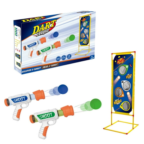 Foam Ball Gun Toy Gun with Standing Shooting Target, Foam Ball Popper Gun Pneumatic Toy Set, 10Foam Balls, Indoor Outdoor Activity Game Shooting Game for Kids Boys and Girls