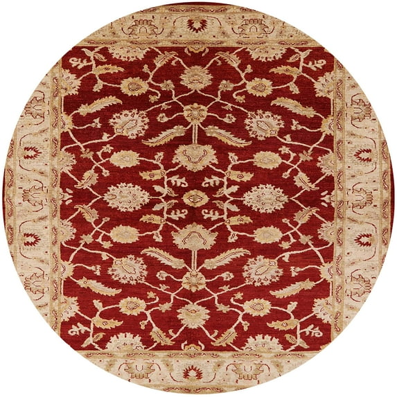 Ahgly Company Machine Washable Indoor Round Industrial Modern Sandy Brown Area Rugs, 6' Round