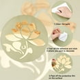 thumbnail image 4 of 2Pcs 3D Acrylic Mirror Wall Sticker Lotus Flower Decor Wall Art Decals Self Adhesive Removable Eco-Friendly for Home Bedroom Living Room Bathroom Decoration Small Big 2 Size(Gold), 4 of 9