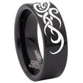 thumbnail image 6 of Tribal Heart Tungsten Carbide Wedding Ring, 6 of 9