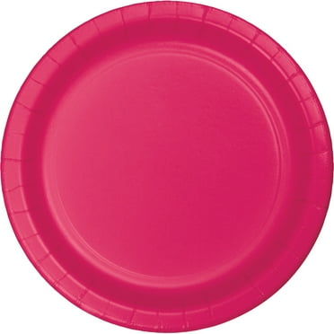 Party Central Disposable Paper Party Banquet Dinner Plates - 10" - Hot Magenta - Club Pack of 240