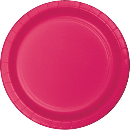 Party Central Disposable Paper Party Banquet Dinner Plates - 10" - Hot Magenta - Club Pack of 240