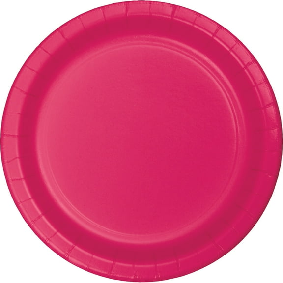 Party Central Disposable Paper Party Banquet Dinner Plates - 10" - Hot Magenta - Club Pack of 240