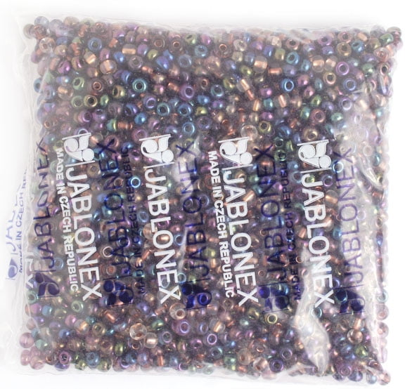John Bead Czech Glass Seed Beads 2/0 (500g) Metallic Iridescent Assorted Bead