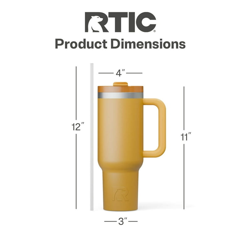 RTIC 40 oz Ceramic Lined Road Trip Tumbler, Leak-Resistant Lid