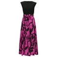 thumbnail image 3 of WILLBEST Vestidos De Lino Para Mujer Vestidos De Verano Para Mujer 2025 Vestido Largo Cruzado De Manga Corta Con Estampado Floral Vestido De Línea A Con Volantes Y Retazos, 3 of 3