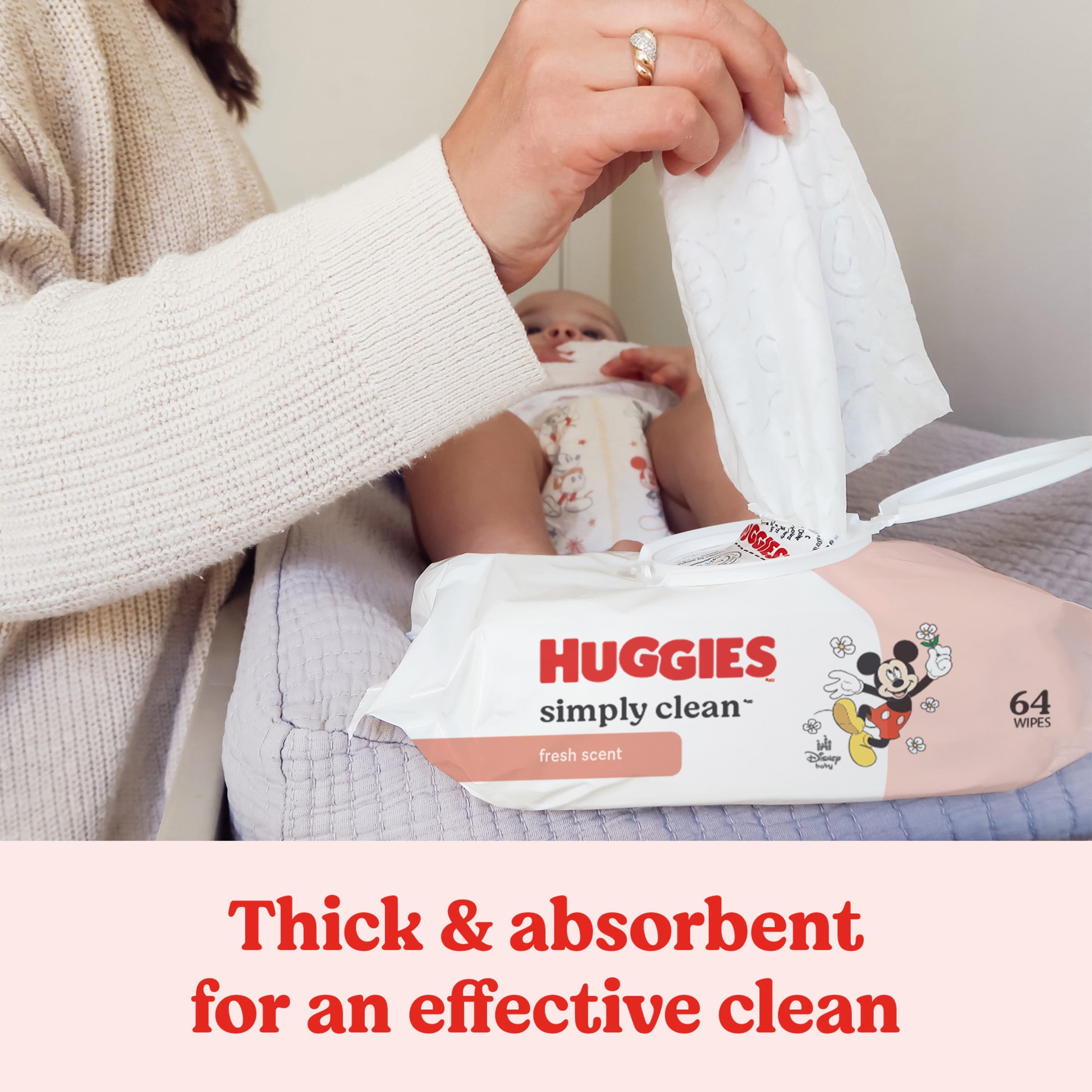 (3 pack) Huggies Simply Clean Fresh Scent, Scented Baby Wipes, 3 Packs, 192 Wipes