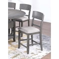 thumbnail image 5 of Gray Color 7pc Counter Height Dining Set Table w Lazy Susan Built in Leaf 6x High Chairs Cushion Seat Dining Room Furniture, 5 of 10