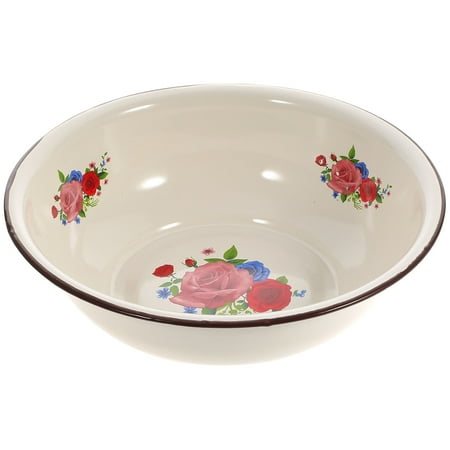 

1pc Retro Enameled Basin Thickened Mixing Basin Kitchen Supplies Random Style