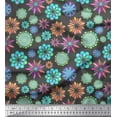 thumbnail image 1 of Soimoi Gray Silk Fabric Multicolor Mandala Printed Fabric 1 Yard 42 Inch Wide, 1 of 3