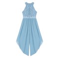 thumbnail image 4 of Manyakai Kids Flower Girl Maxi Romper Dress Sequined Lace Chiffon Sleeveless Wedding Bridesmaid Dress Sky Blue 12, 4 of 6