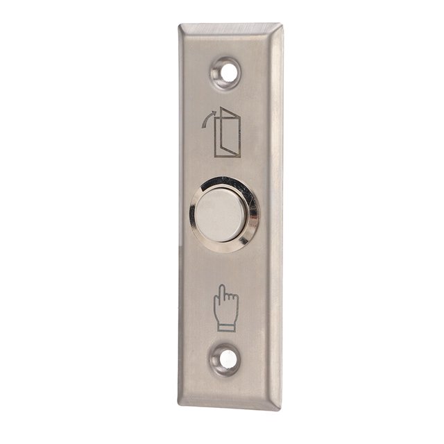 Bouton de Déverrouillage de Porte Interrupteur de Contrôle d'Accès de Sortie Bouton de Pression en Acier Inoxydable Brossé Réinitialisation Automatique pour Intérieur Extérieur