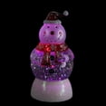 thumbnail image 3 of Northlight 7.5" LED Lighted Color-Changing Snowman with Santa Hat Snow Globe Christmas Figure, 3 of 3