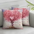 thumbnail image 2 of Nawypu Valentines Day Throw Pillow Covers Nature Scene Garden Tree of Life Heart Tree Fairy White Pink Soft vday Decor Anniversary Outdoor Patio Couch Home Sofa Square Pillow case Set of 2, 2 of 6