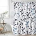 thumbnail image 6 of Grey Blue Botanical Shower Curtain Set - Extra Long 72" x 96" Washable Bathtub Curtain with 12 Hooks, Watercolor Spring Floral Summer Leaf Waterproof Fabric Shower Curtains for Bathroom/Bathtub, 6 of 6