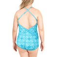 thumbnail image 2 of Bleu by Rod Beattie Womens Plus Printed Plunging One-Piece Swimsuit Blue 18W, 2 of 2