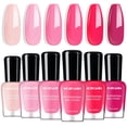 thumbnail image 1 of Set de esmaltes de uñas Morovan Hot Pink Air Dry para mujer, 6 colores, 1 of 9