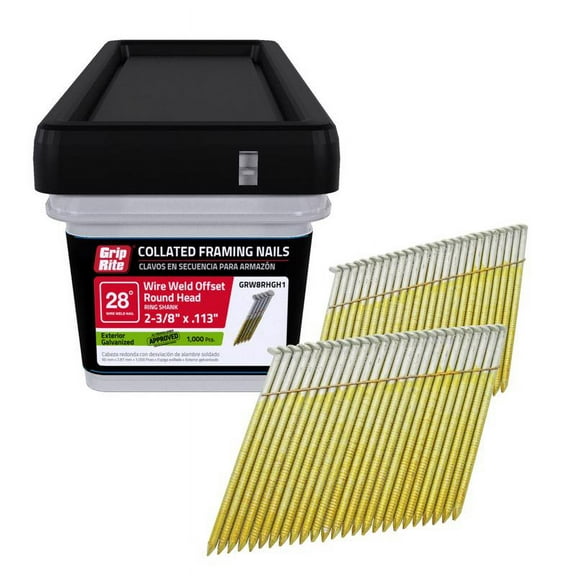 Grip-Rite GRW10RHGH1 Wire Strip Framing Nails, Hot Galvanized